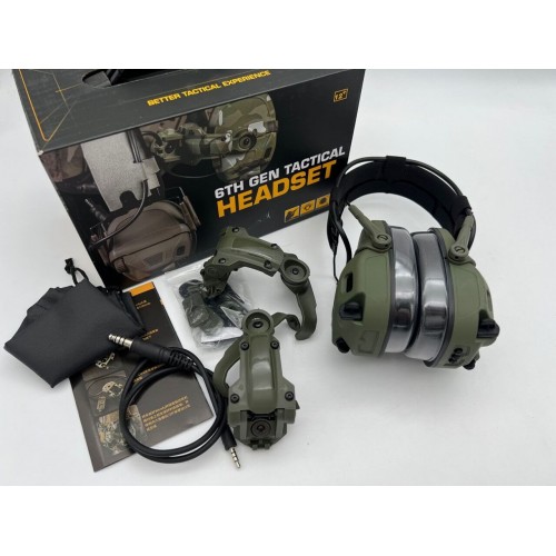 6TH GEN TACTICAL HEADSET тактическая гарнитура, звукосниматель и шумоподавление, активные в Набережных Челнах
