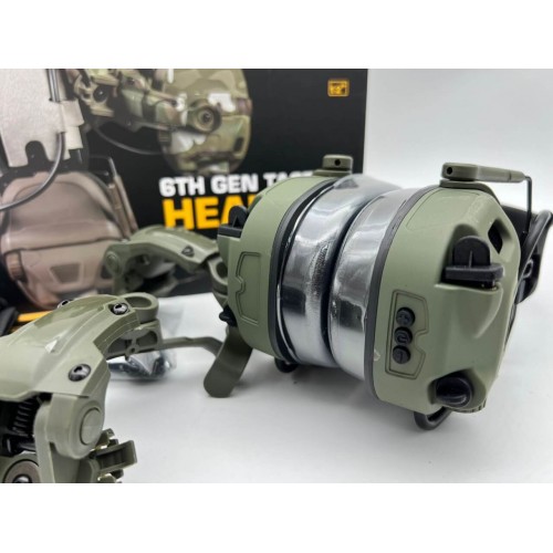 6TH GEN TACTICAL HEADSET тактическая гарнитура, звукосниматель и шумоподавление, активные в Набережных Челнах